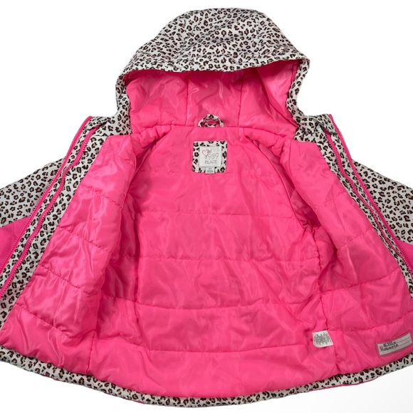 The Children’s Place size 5t hot pink & brown animal print winter coat & jacket - Picture 5 of 11